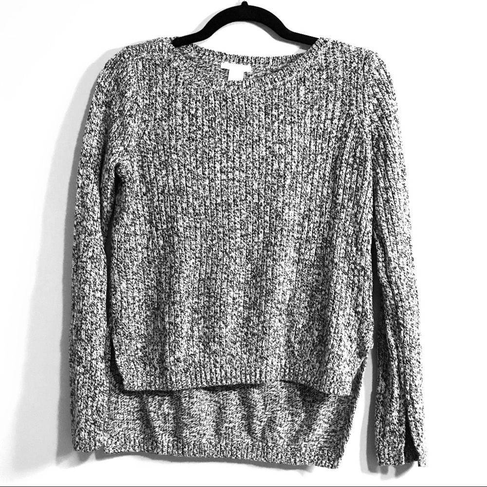 H&M Black And white cable knit sweater